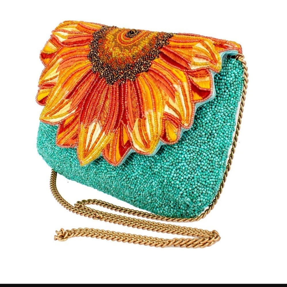 💎SOLD 💎NWT Retired Rare MF  Beads Sunflower Power Crossbody Clutch. Collectib… - Picture 7 of 16